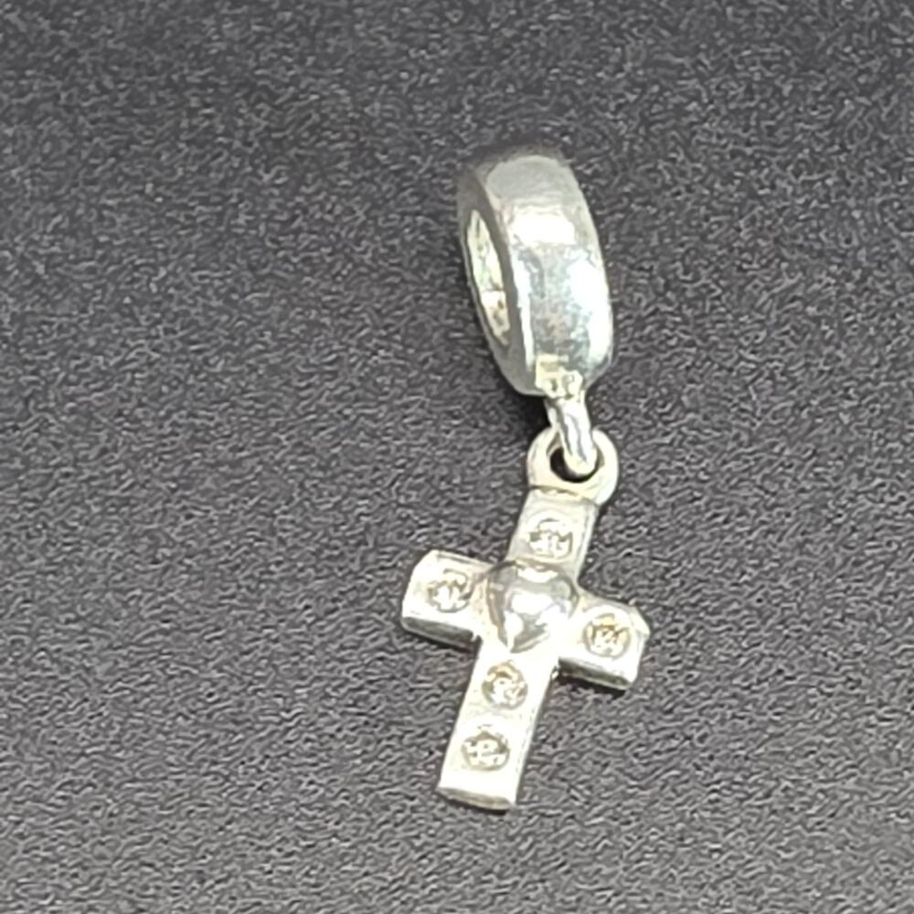 Pandora Charm Heart Cross CZ Silver 925